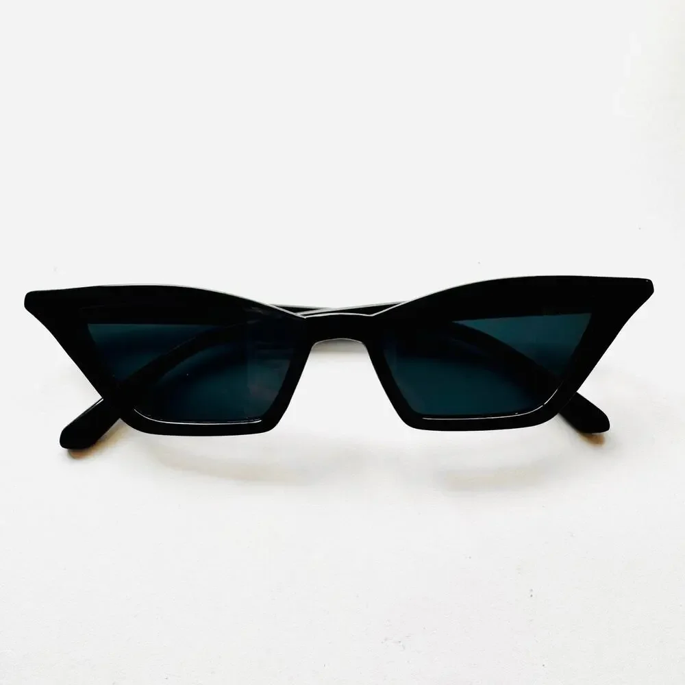 INDY FREE PEOPLE ANTHRO Black Cat Eye Plastic Rectangle $118 Sunnies Sunglasses